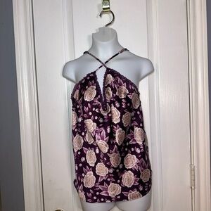 victoria‎ secret purple floral Satin Camisole Size Medium